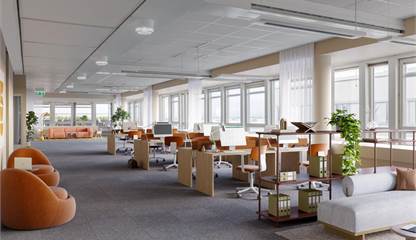 Rendering av lokalen Arenavägen 57