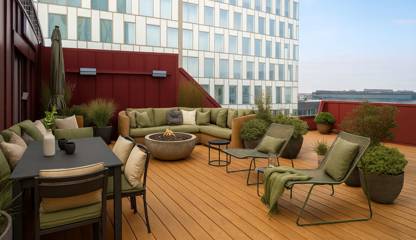 Här finns möjlighet till en alldeles egen terrass. Drakegatan 10